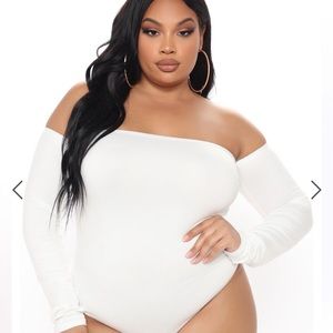 White fashion Nova bodysuit